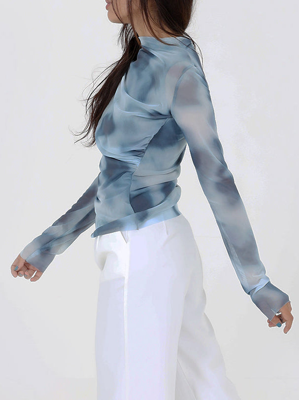 Mock Neck Chiffon