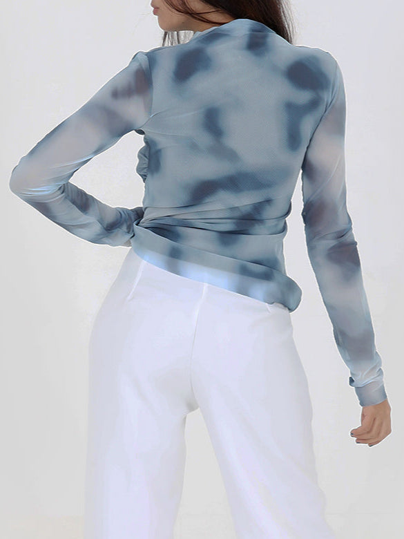 Mock Neck Chiffon