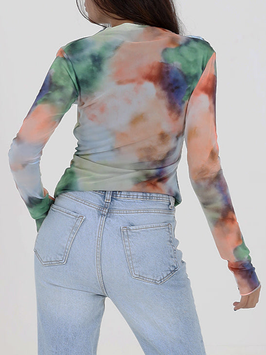 Mock Neck Chiffon