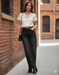 Wide-leg black jeans